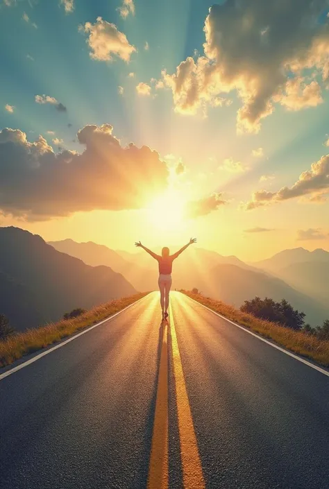 The Journey to Finding Happiness

A long road stretching into the distance with bright light at the end, symbolizing the journey of self-discovery and desire.
A person standing on top of a mountain with arms wide open, embracing the sunlight, representing ...