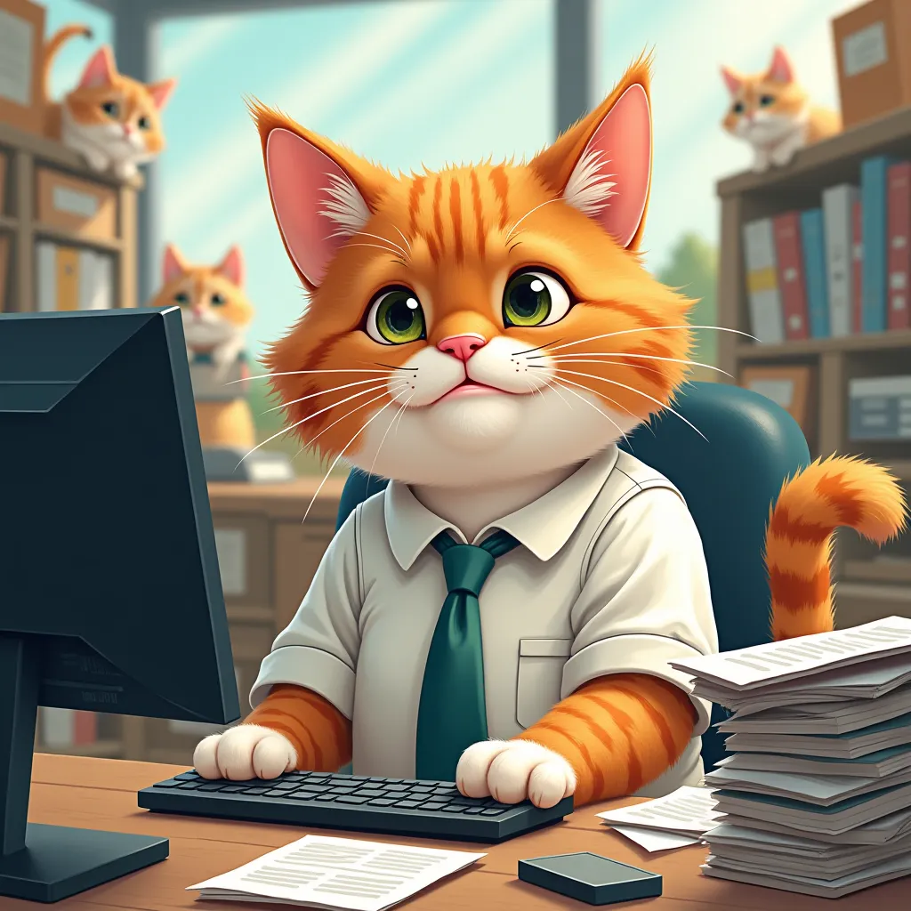 Exotic Shorthair　 Personalization　Office work　busy　most　Help each other