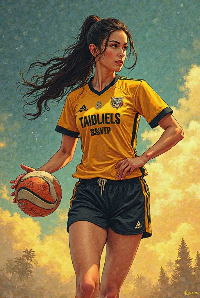 Tamaulipas yellow-and-black handball uniform anime 