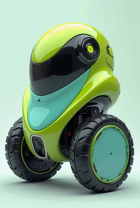 A new wheeled robot , Colors green with blue