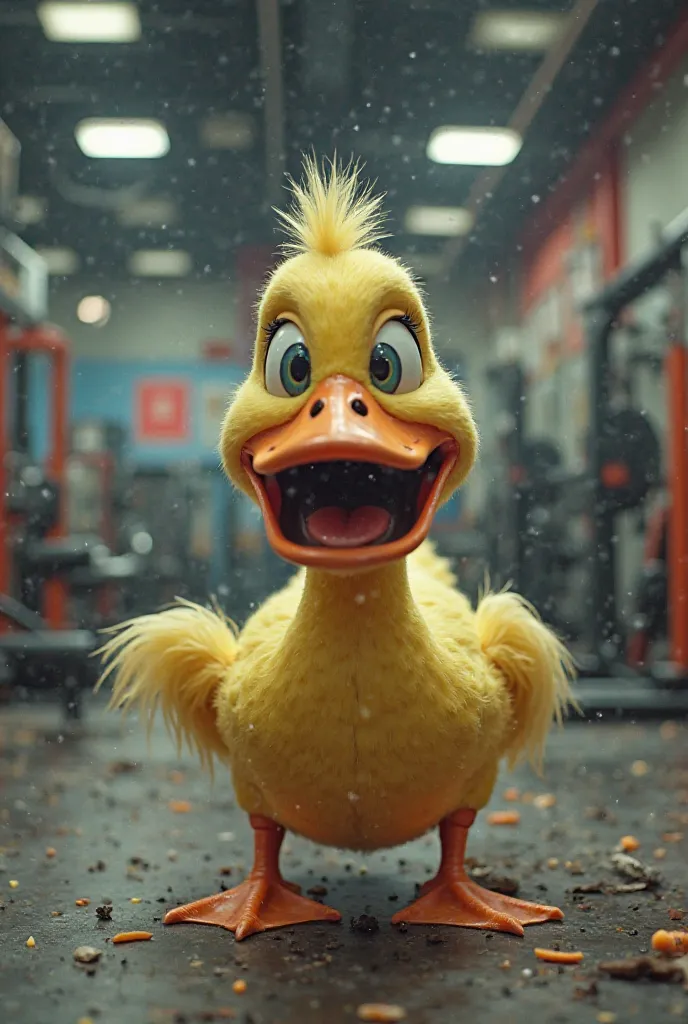 Duck bombed at the gym with a very very strong bad face 