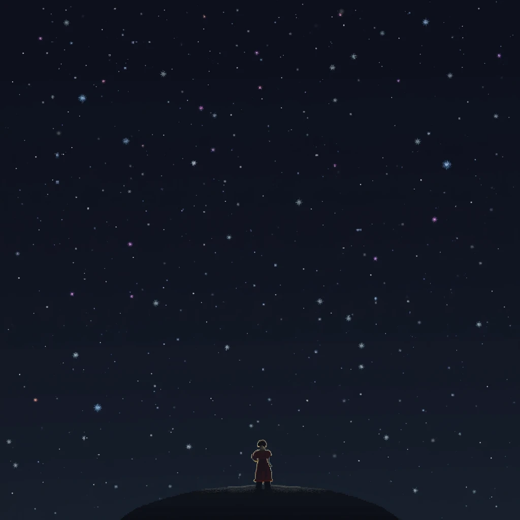 Pixel art, Pixel.  universe minimalista, space, dark, stars.  universe, space . Background, Wallpaper