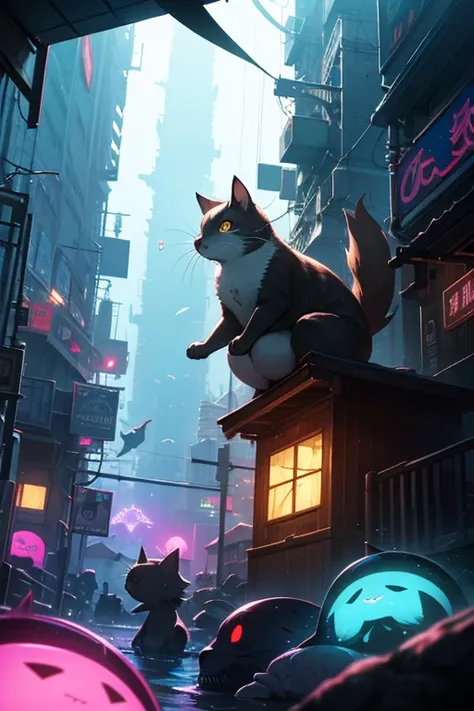  * Basics:
   * A cat that flies in the sky耳を付けた20代の日本人女性, Fantasy, colorful, exhaustiveな背景
   * unknown creatures that live in the deep sea, Illumination,  real , In the water
   * Cyberpunk squirrels, neon,  near future city, exhaustive
 * Add element :
...