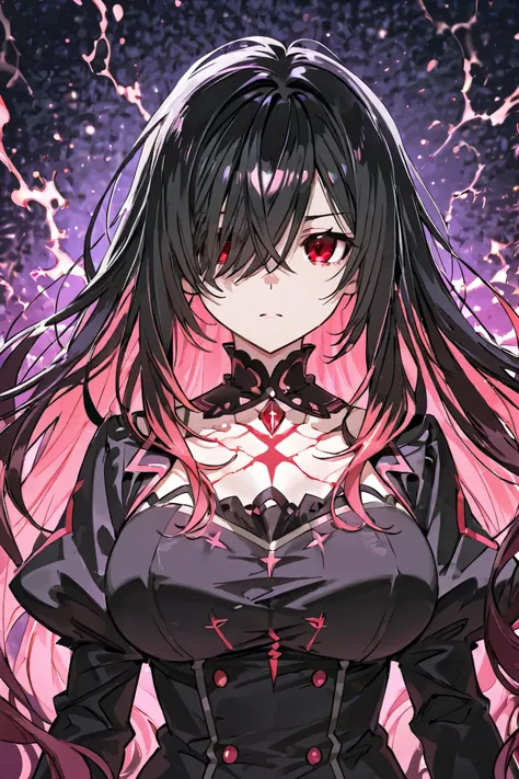 Messy black bangs that covered her eyes.

A chest large enough to contain her holy power.

Her unstable mental state matched her gloomy personality.

And, a Saintess Candidate.

Aria?

Aria Lumines Bell.