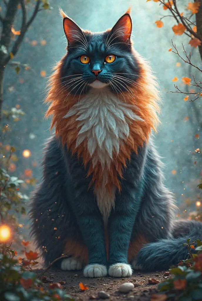 Fantasy Maine Coon cat ( tricolor hair )