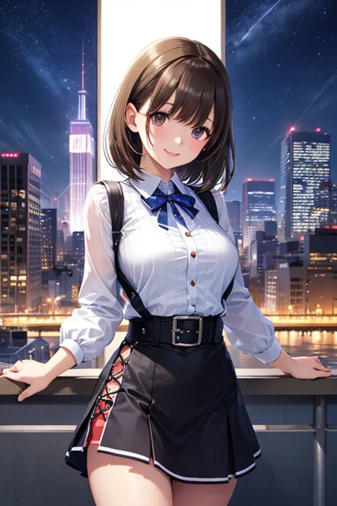 Anegasaki Nene, shiny brown short hair, beautiful brown eyes, smiling face, sparkling pupils, (fine grain), highly detailed eyes, highly detailed face, highly detailed eyes,, (masterpiece:1.2, best quality), ((only1 girl)), cowboy shot,cowboy shot,, 




 ...