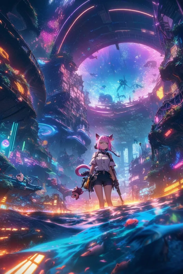  * Basics:
   * Japanese woman in her 20s wearing flying cat ears, Fantasy, colorful, exhaustiveな背景
   * unknown creatures that live in the deep sea, Illumination,  real , In the water
   * Cyberpunk squirrels, neon,  near future city, exhaustive
 * Add el...