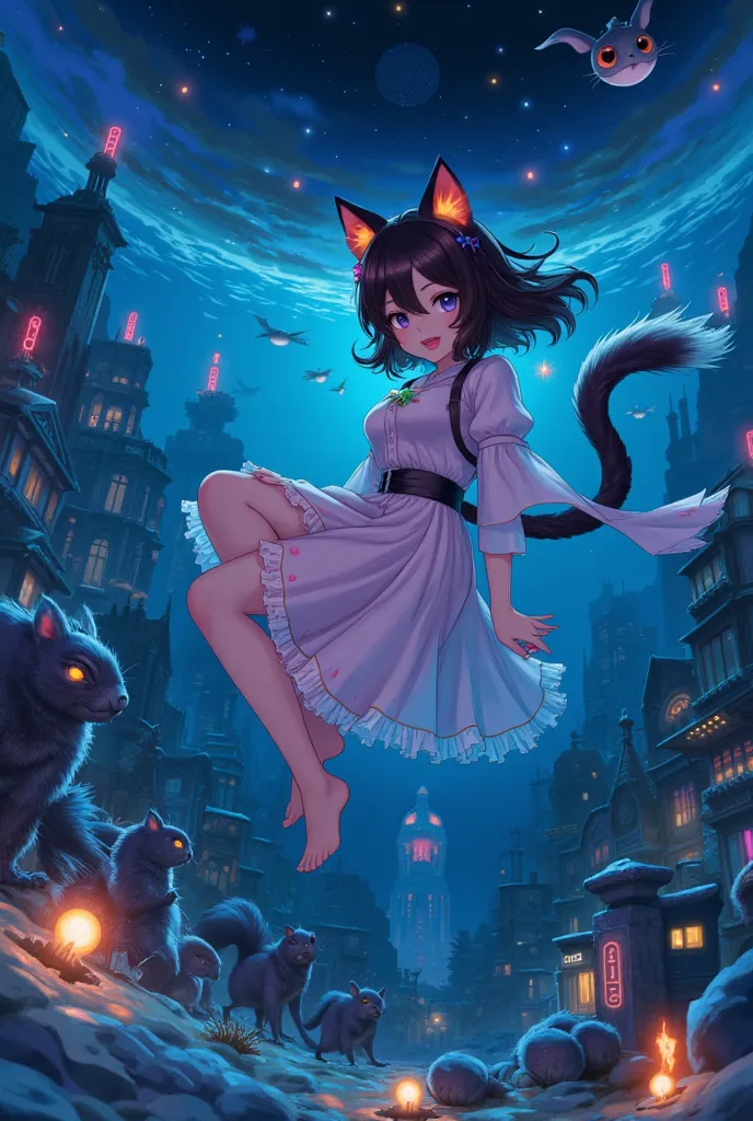  * Basics:
   * Japanese woman in her 20s wearing flying cat ears, Fantasy, colorful, exhaustiveな背景
   * unknown creatures that live in the deep sea, Illumination,  real , In the water
   * Cyberpunk squirrels, neon,  near future city, exhaustive
 * Add el...