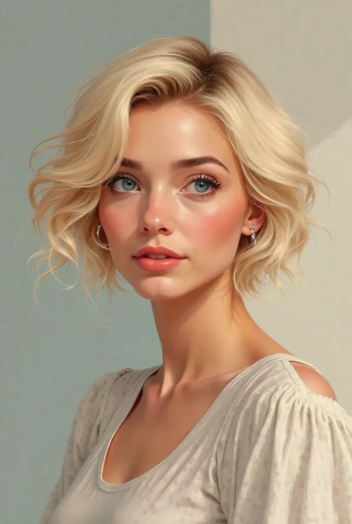 Create short hair woman blond