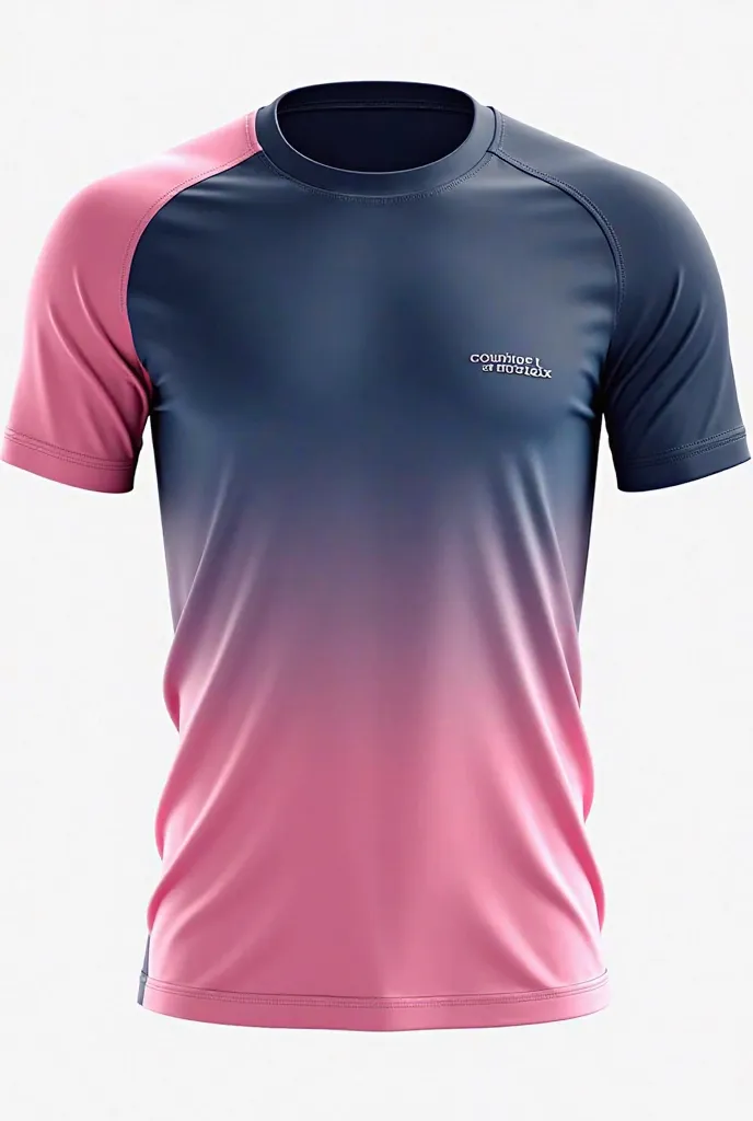 Créer visuel t shirt sport, dégradé bleu marine en haut rose en bas, une manche rose, écrire "courir a Morlaix" en petit devant, viaduc de morlaix