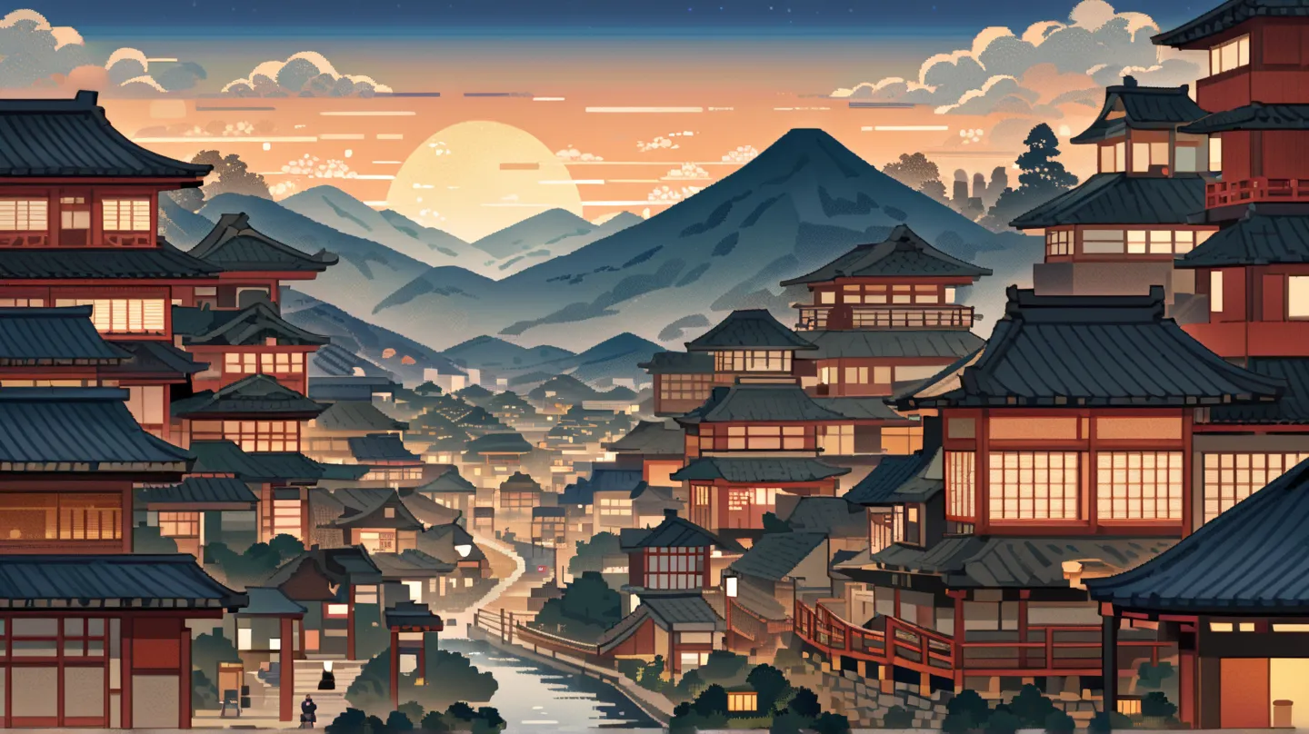 Ukiyo-e　land、street　 20 million pixel photo 