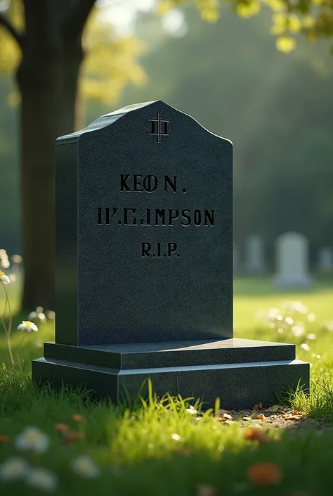 Make a photo of my grave that says on Keon . N . Simpson R.I.P