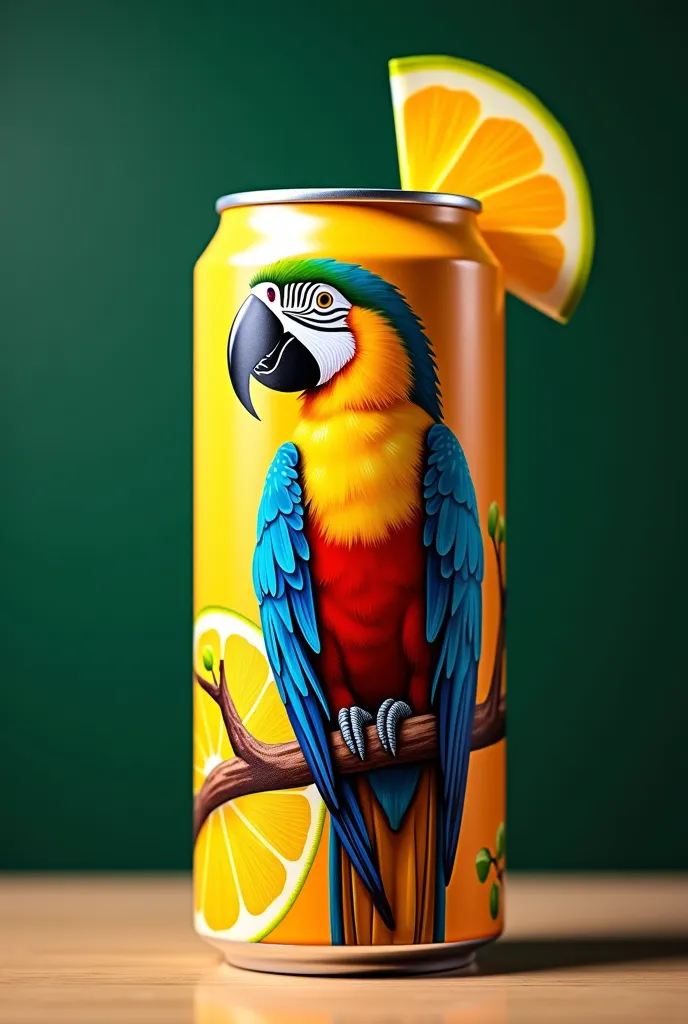 a close up of a can of  tropical  fruit drink with a parrot on it, portrait of Francisco de Hollanda, Instagram, Decorative Art,  tropical ,  tropical  fruit, tropical, sub  tropical ,  tropical ism,  tropical  mood, 240p, ( tropical ism),  tropical  style...