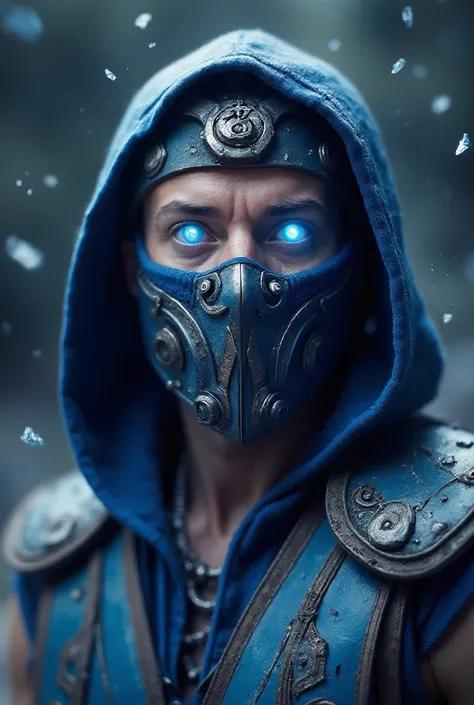 (best quality, 128k,highres,masterpiece:1.2),ultra-detailed,(realistic,photorealistic,photo-realistic:1.37), ((masterpiece)) ((photography)) ((Highest quality)) Close-up portrait of a post-apocalyptic Sub-Zero from Mortal Kombat, ultra-detailed and hyper-r...