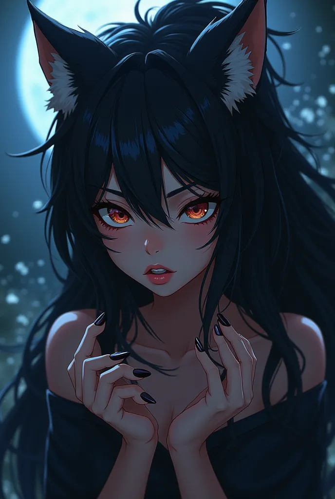 Femme loup métisse anime