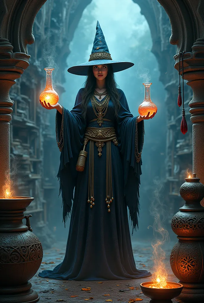 Witch with a full-length potion 