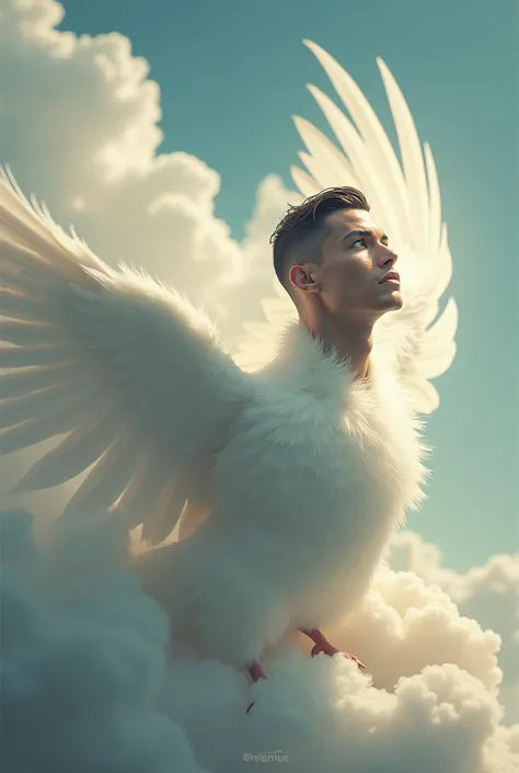 A dove with Cristiano Ronaldo's face 