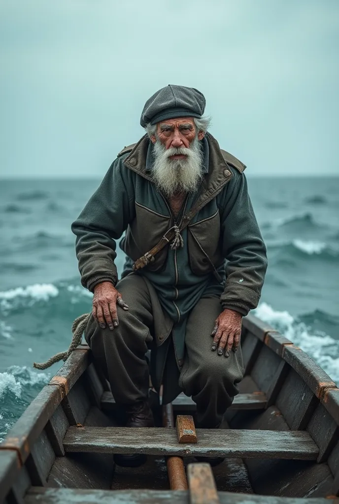 Create me a picture based on Ernest Hemingway's book “The Old Man at Sea”