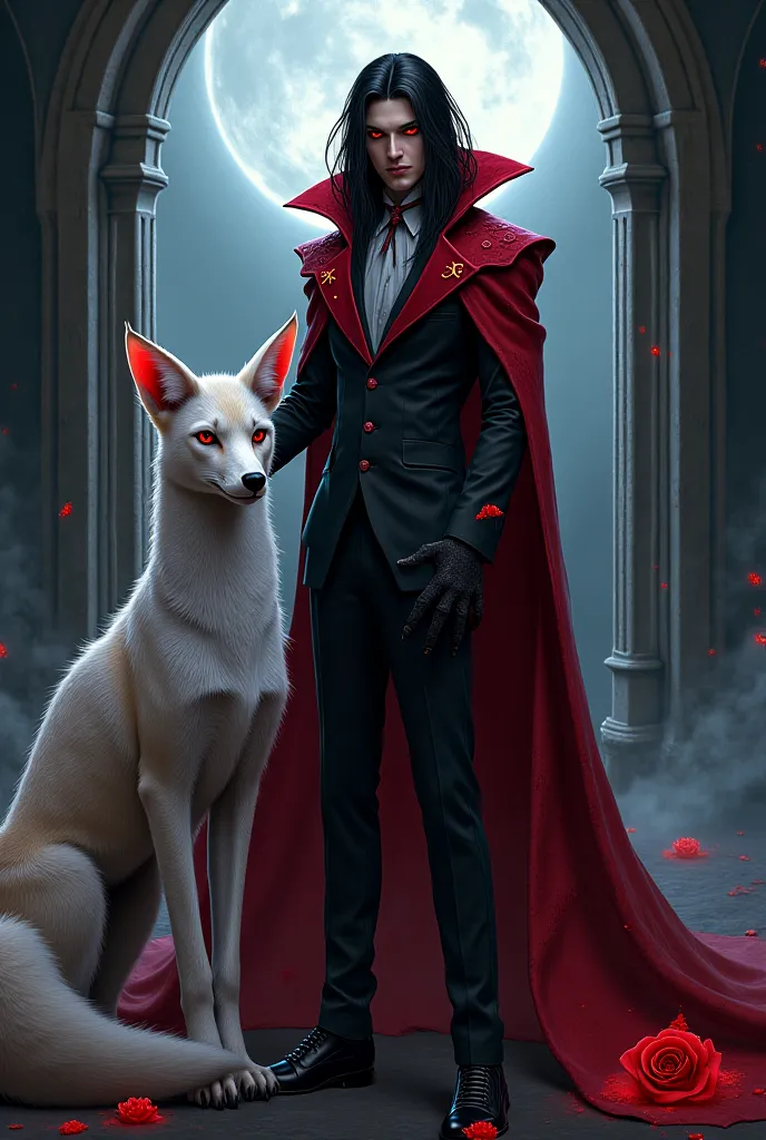 Allucard from Hellsing anime with a magic fox