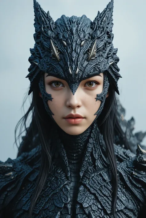 This is Godzilla.

She is now just a beautiful Japanese woman.

Her full appearance is more like a combination of a beautiful and slim female human's body and Godzilla's physical traits.

Her head is not bald.

Her hair is long.

Her hair is wavy.

Her hai...