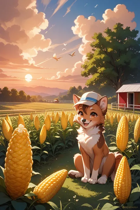 cute cartoon corn character illustration