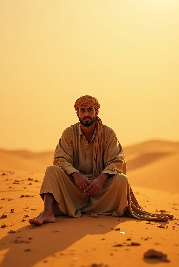 A man sitting in the desert