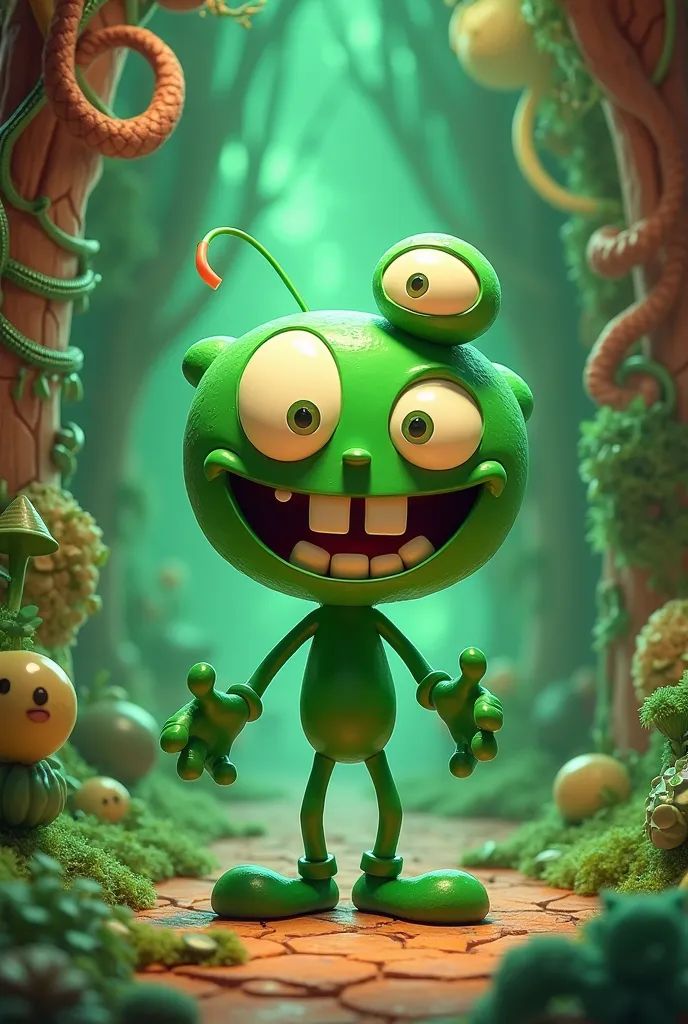 Make me green cuphead character