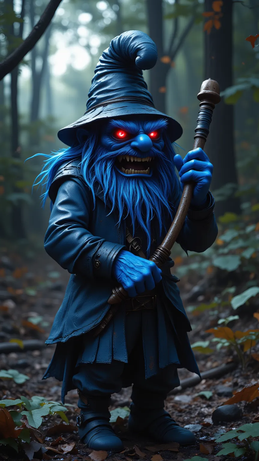 Smurf papapitufo with diabolical appearance