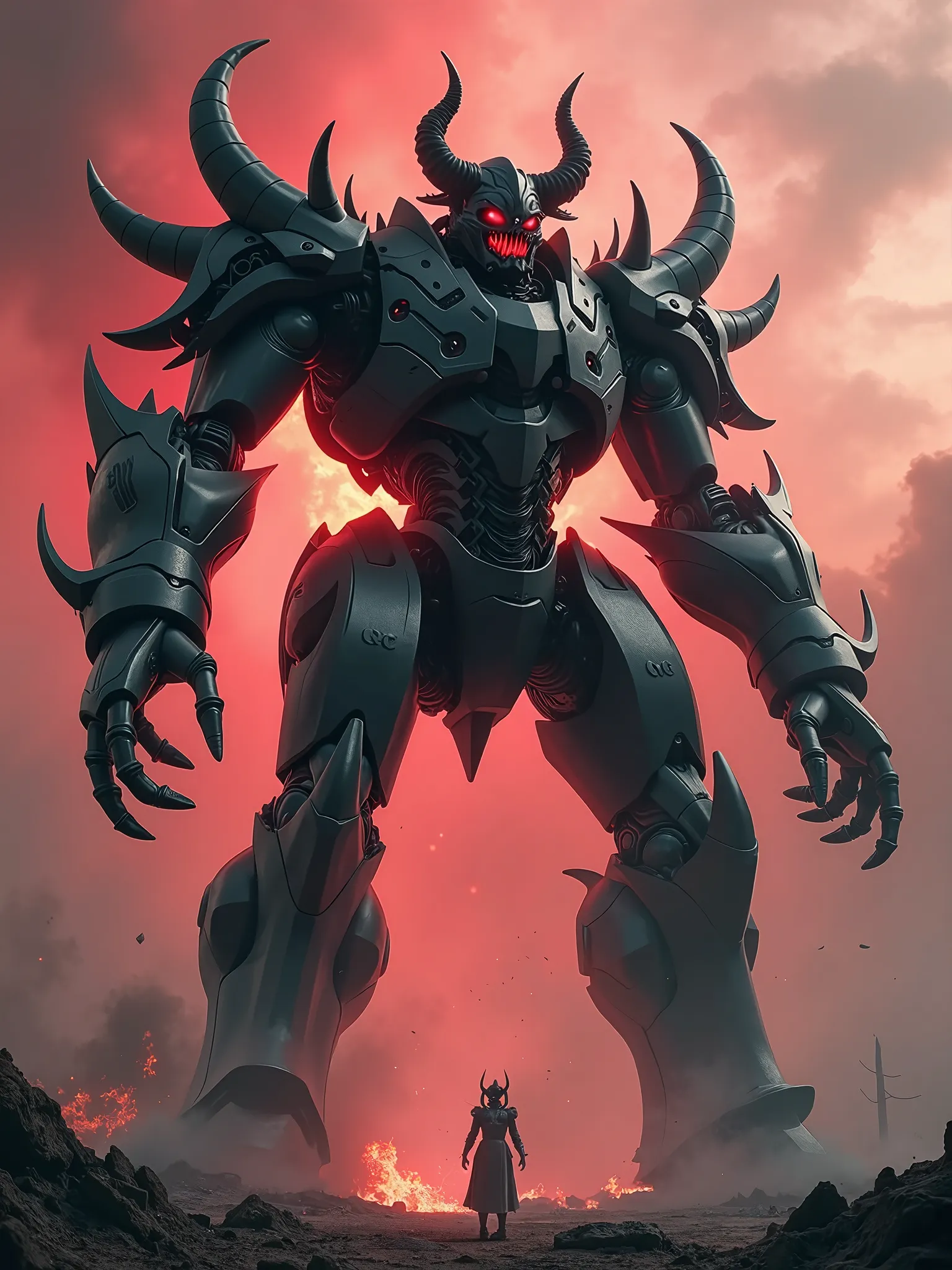 demon lord robot mecha + black demon armor