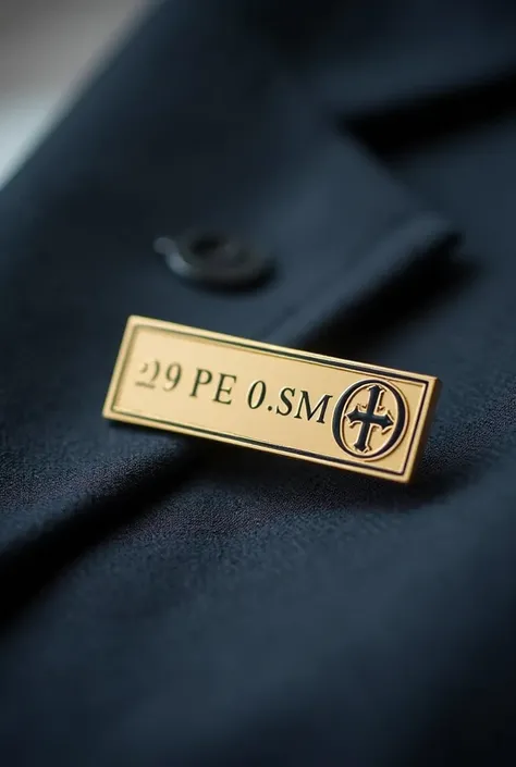 A college name plate pin with the psi psychology symbol embedded as the end or edge of the pin