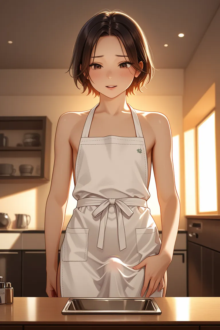 naked apron, girl adult , futanari