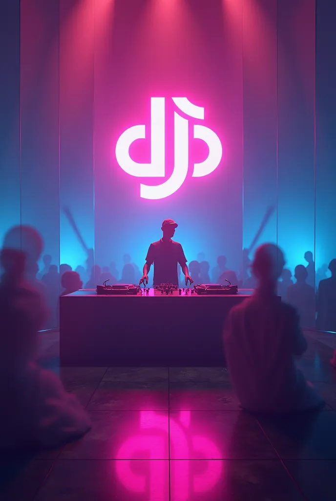 Shadows, light and colors with DJ CA logo

