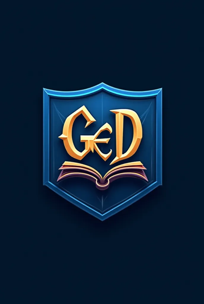 Logo for my telegram leak channel with ''GED LEAK'' on it! With a shield as front where book is place on it and make it seem like educational purpose with kind of dark blue color on background and make it big a unique with harry potter gryfindor logo style