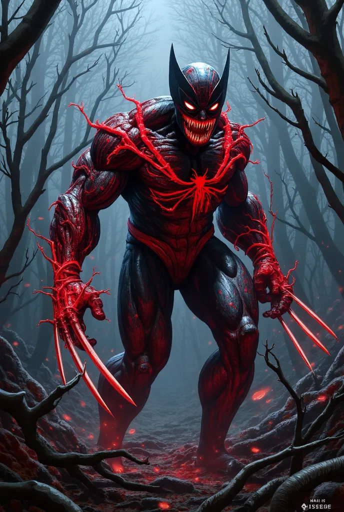 The Scourge of Flesh (Wolverine + carnage)

 Image Description :

A primal predator covered by a pulsating red symbiote, } their claws elongated to the point of becoming living blades. Your face, partially covered by the symbiote, maintains a fierce and an...