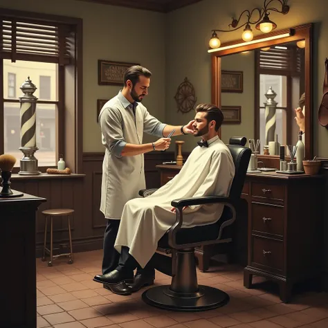 An icon of a barbershop