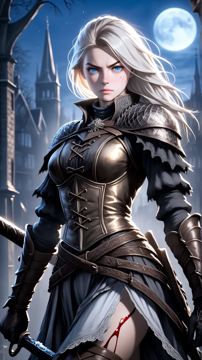 A young Norwegian warrior woman of tall, imposing stature, wearing shining bronze armor that highlights her strong, feminine muscles. Her face is of rare beauty, with elegant features and an expression of determination and strength.
Her skin is extremely m...