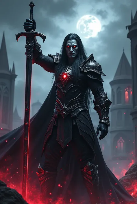 arafed image of a man with a sword in the air, guillem h. pongiluppi, ross tran 8 k, son of sparda, dark fantasy style art, elric of melnibone, abaddon and magali villeneuve, male vampire of clan banu haqim, by Yang J, blood knight, dark fantasy character ...