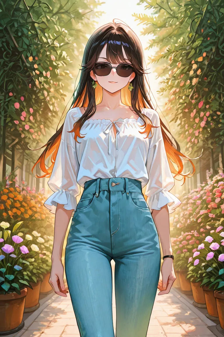 Greatest Masterpiece、Highest quality、8k、Beautiful girl wearing sunglasses