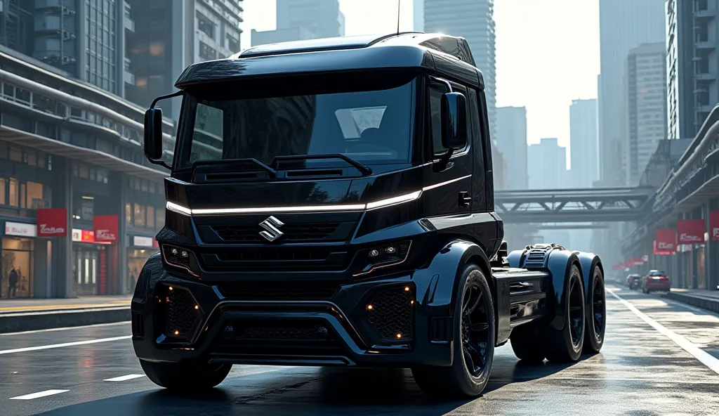 2025 Maruti Suzuki Gypsy Semi Truck front side view  black colour full hd image 