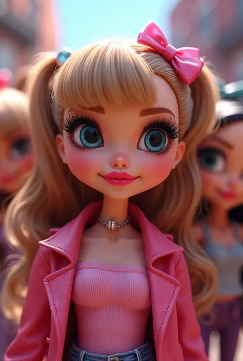 An anime-style cartoon of Bratz with big lashes 