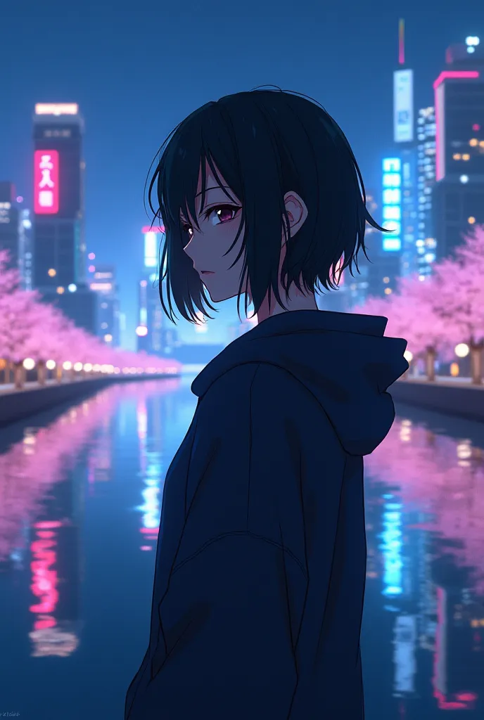  * Basics:
   * A Japanese woman in her 20s with wet black hair and short shaggy hair is standing
   * Future city with cherry blossoms blooming, night, neon,  skyscrapers
   * Sea made of crystals, sunset,  sandy beach, transparent
   * night空にオーロラが輝く雪山, ...