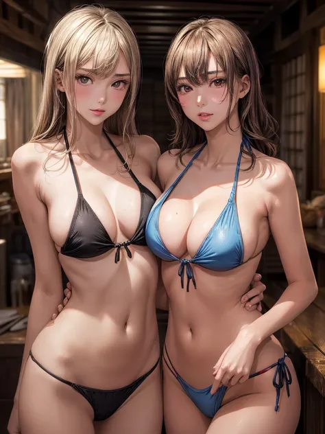 (RAW photo:1.2),(Photorealistic:1.4),(gravure pose:1.5),(魅惑的な笑顔:1.2),(Pictures of young girls in loose bikinis:1.5), chest, 美しいBig Breasts, chest squeezed together, （Beach shade ：1.5）, Between the eyebrows, long hair, oval face, double eyelid, chapped lips...