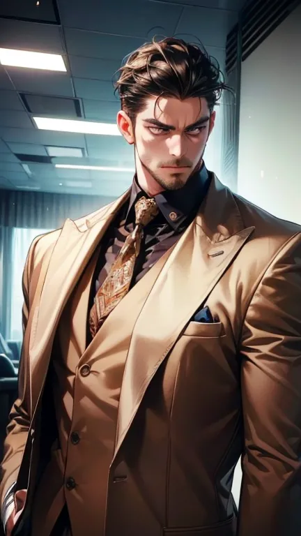 (    best quality,4K,8k,     highres,    masterpiece :1.2),    ultra-detailed    ,(Realistic,photoRealistic,photo-Realistic:1.37),36-year-old man,3 day beard,Beautiful anime,Portraits,strong,masculine,      with black hair  ,sharp jaw,         mesmerizing ...