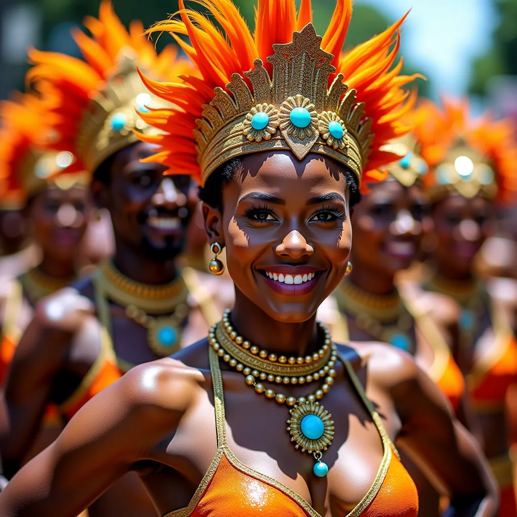 Carnival dancers . Close up 