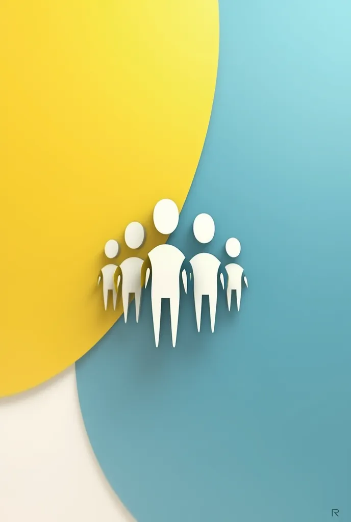 Staff recruitment logo that has yellow and blue that has as little people