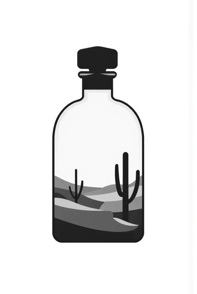 A desert inside the perfume bottle and the background is white