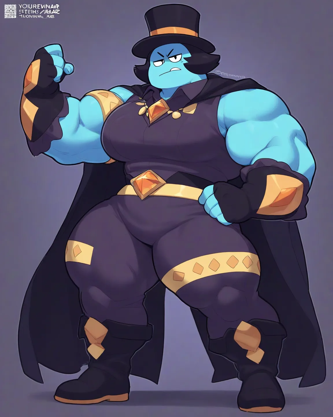 Universe: Steven Universe
Gemstone: Larimar
Skin: Dark
Hair:  Light, short, straight
Eyes: Medium, small
Height: Average height
Weight: Fairly muscular
Build: Average
Clothes: You are wearing a frilly suit and a pair of short buckled boots, over which you ...