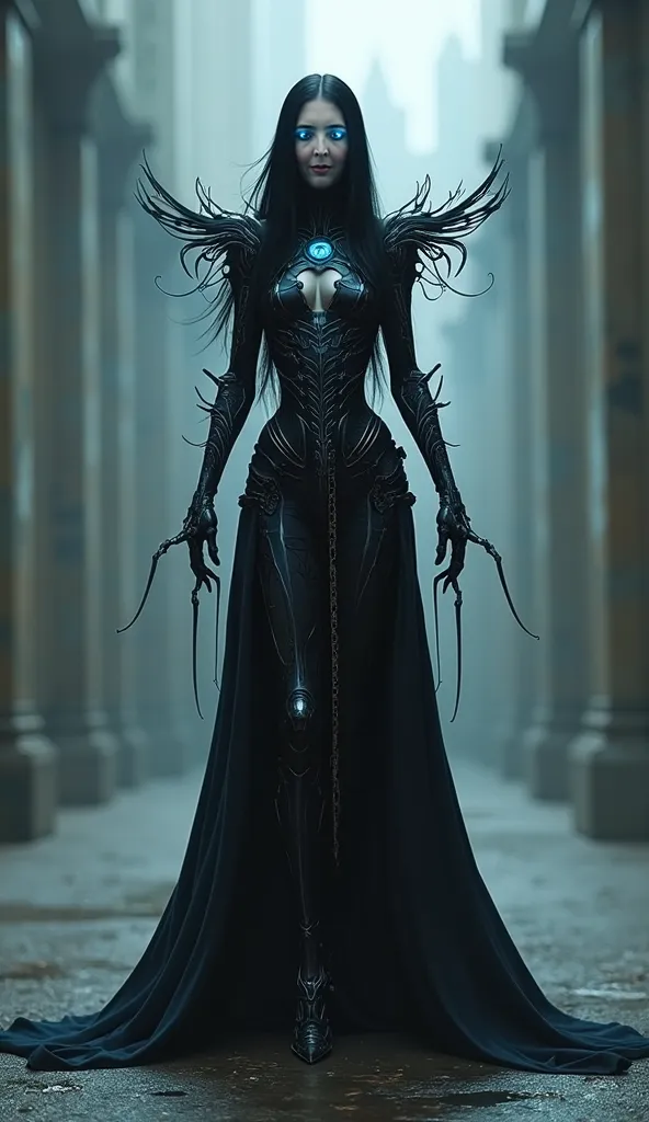 Name: Nyx, the Dream Reaper

Appearance:
Nyx stands at 1.68m tall and weighs 65kg, with a slender, hauntingly graceful figure. Her pale, translucent skin reveals dark, pulsing veins. Her hollow, glowing eyes and long, jet-black hair that floats unnaturally...