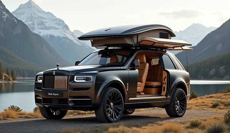 "A stunnin interior of  Rolls Royce Cullinan Camper  ,