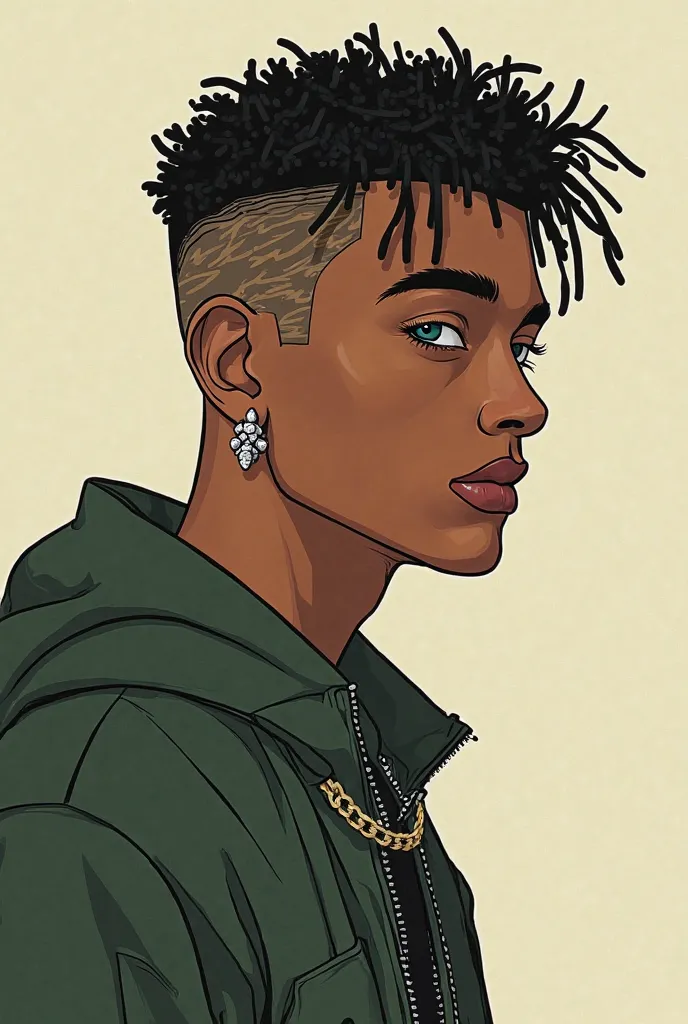 Kai: 6'1", athletic build, 6" cock, short curly black hair styled in low fade. emerald eyes, tanned skin, tiny diamond earrings. Wears streetwear & high fashion. 
Swag, Muslim, naughty, handsome, loyal, laid-back, funny, has anger issues. 
Likes: Gyatt gir...